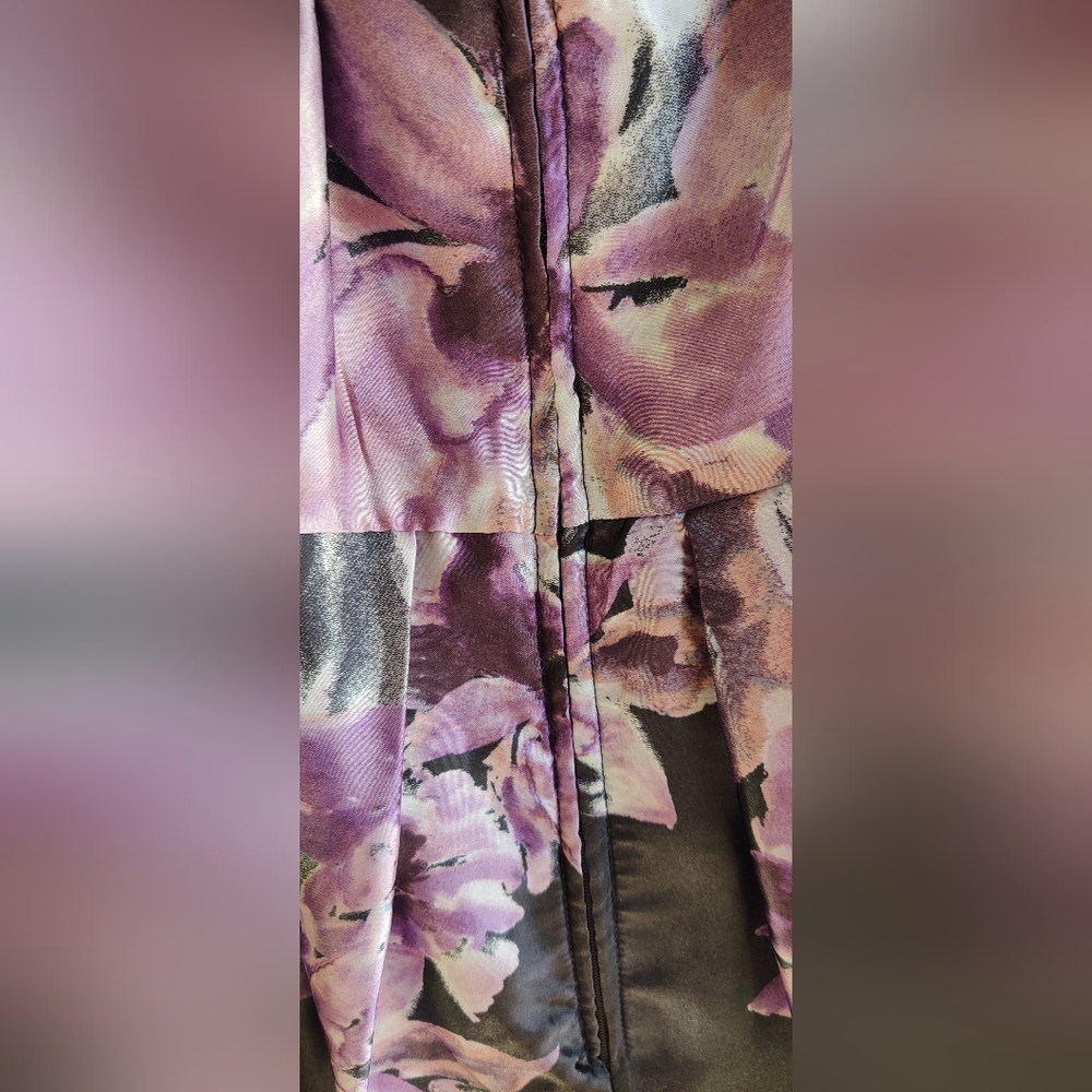 BCX Strapless Juniors Dress in Purple and Black Floral Size 3 - Picture 14 of 14